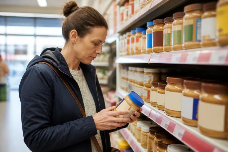 Illustration accompanying How to read no added sugar on peanut butter labels